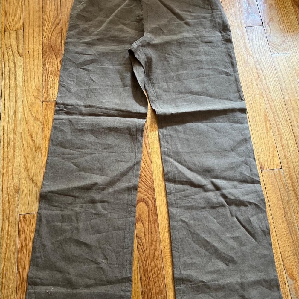Large tobacco linen pants